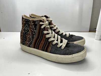 Inkkas Sky High Top Shoes Womens 8 Women Gray Tribal Peruvian Phuyupata Handmade