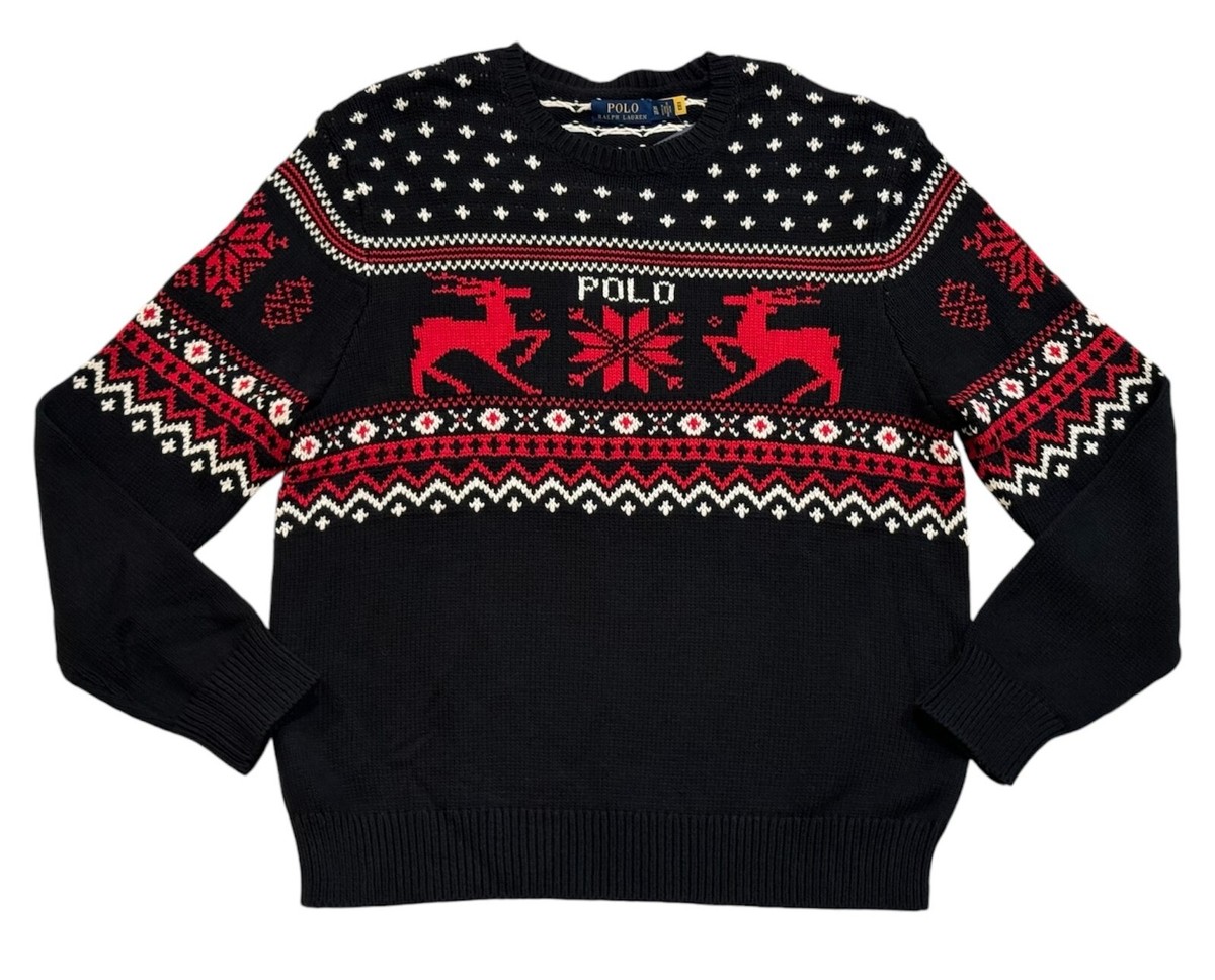 $298 Polo Ralph Lauren Fair Isle Nordic Cotton Cashmere Crewneck