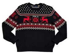  298 Polo Ralph Lauren Fair Isle Nordic Cotton Cashmere Crewneck Ski Sweater XL