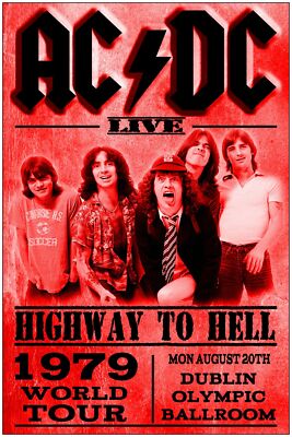 ACDC Dublin 1979 Repro Concert Tour Photo / Poster Up To 36