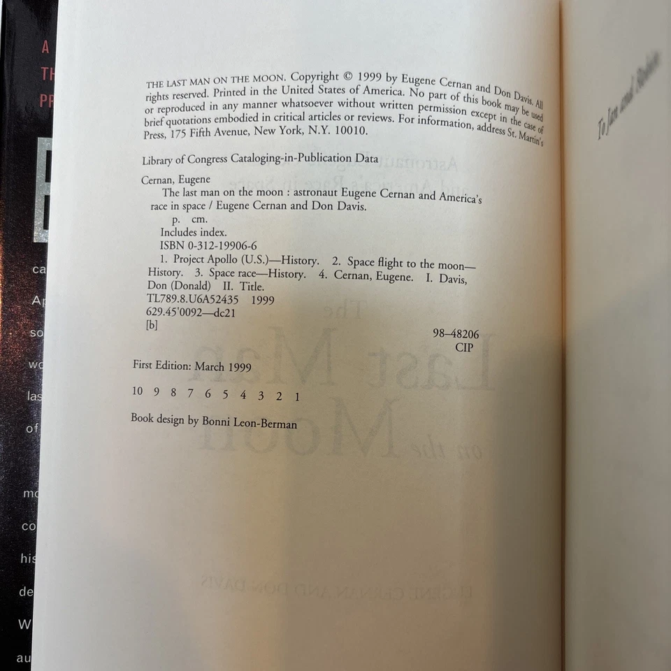 SIGNED: The Last Man on the Moon, Eugene Cernan Apollo 17, Omega First Edition - Image 4 of 4