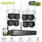 SANNCE 5MP 10CH NVR Wireless PT Security Camera System Color Night Two Way Audio