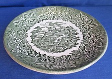 Staffordshire, Untertasse 14 cm, Keramik grün, weitere