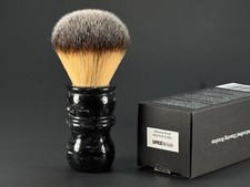 Yaqi Black Marble Handle Synthetic Vegan Shaving Brush 24mm knot