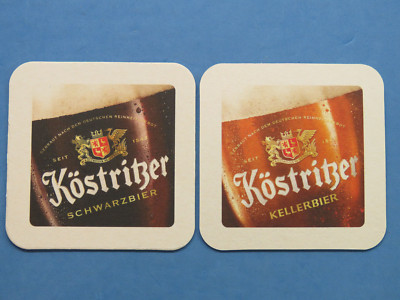 BEER COASTER: Brauerei KOSTRITZER Schwarzbier (Black Ale) & Kellerbier ~ GERMANY