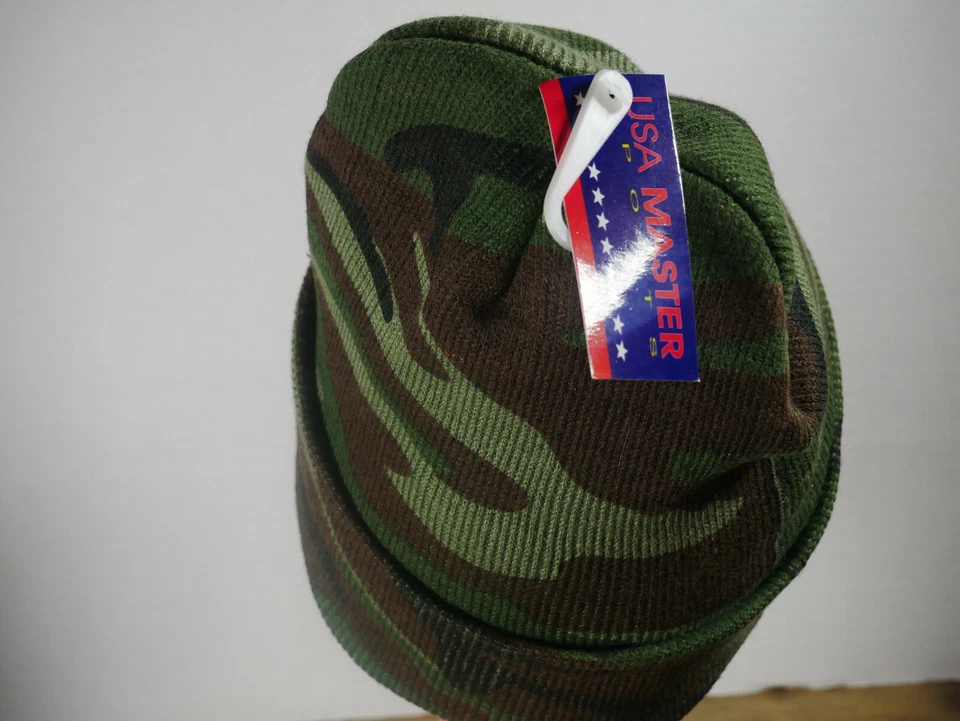 Army Camouflage Print Knit Beanie Hat Stocking Cap Usa Master Sports - Image 3 of 4