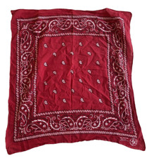 Vintage Bandana 1970s RN13960 USA Made All Cotton Red White Classic Pattern