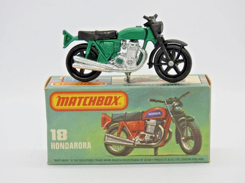 MOTO MATCHBOX HONDARORA Nº18 VERDE METÁLICO COMO NUEVA EN CAJA L CASI NUEVA 1981-82 Foto 3 de 4