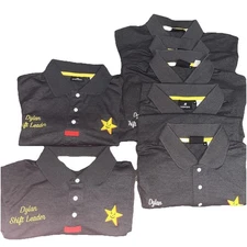 7 Carls Jr Hardees Shirts Employee Work Official Uniform Polo Gray Small & Mediu
