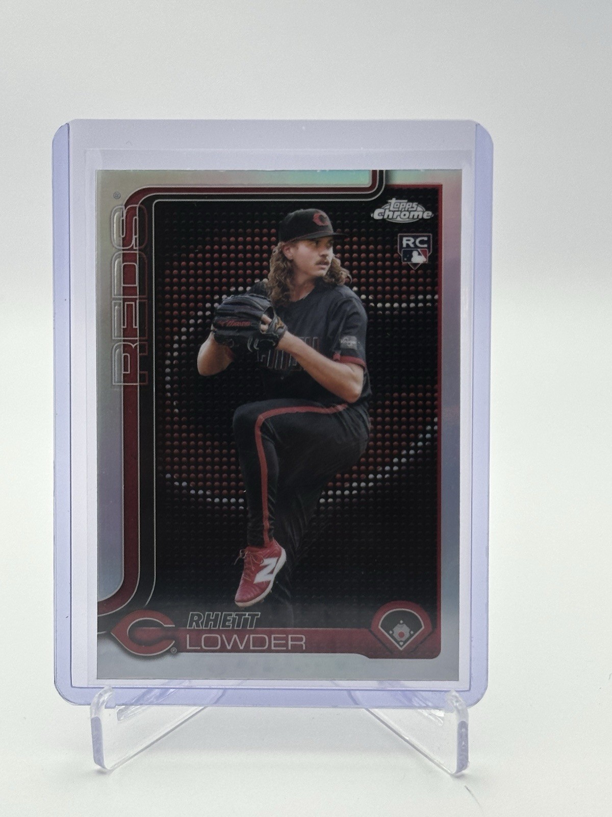 Topps 2025 Chrome  Rhett Lowder #147 Cincinnati Reds Lightboard Logo Refractor