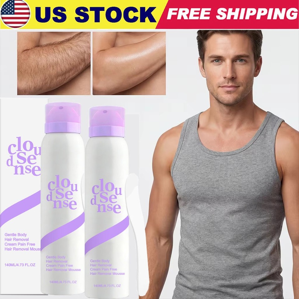 1-5x Cloud Sense Gentle Hair Removal Mousse Spray, Aloe & Hyaluronic Acid~2026