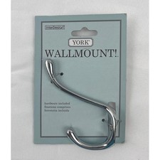 Interdesign York Wall Mount Hat And Coat Hook Chrome Finish 97020 New