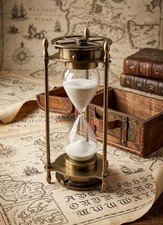 Brújula de reloj de sol de latón estilo vintage | Con reloj de arena temporizador | Regalo Explorer’s