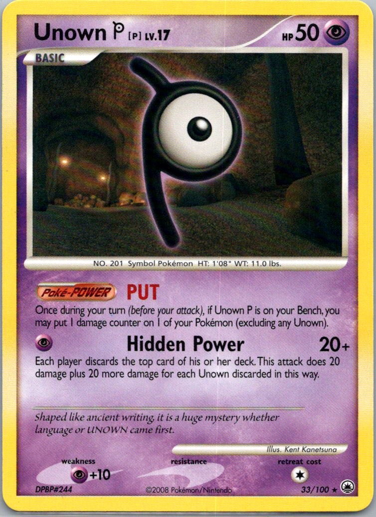 Pokemon TCG Unown P 33/100 Majestic Dawn LP