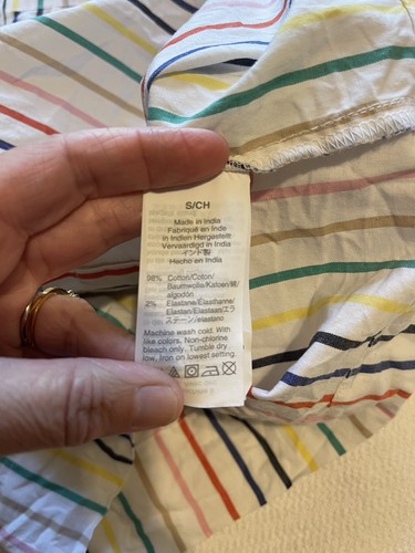 J Crew Happy Rainbow Striped Square Neck Poplin Cotton Top M - Picture 6 of 6