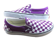 Vans Women's Classic Slip On Willow Purple White Checker Shoes Size 7.5 NIB