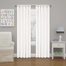 Eclipse Kids Kendall Single Curtain Blackout 1-Panel Curtain, White - 42" X 84"
