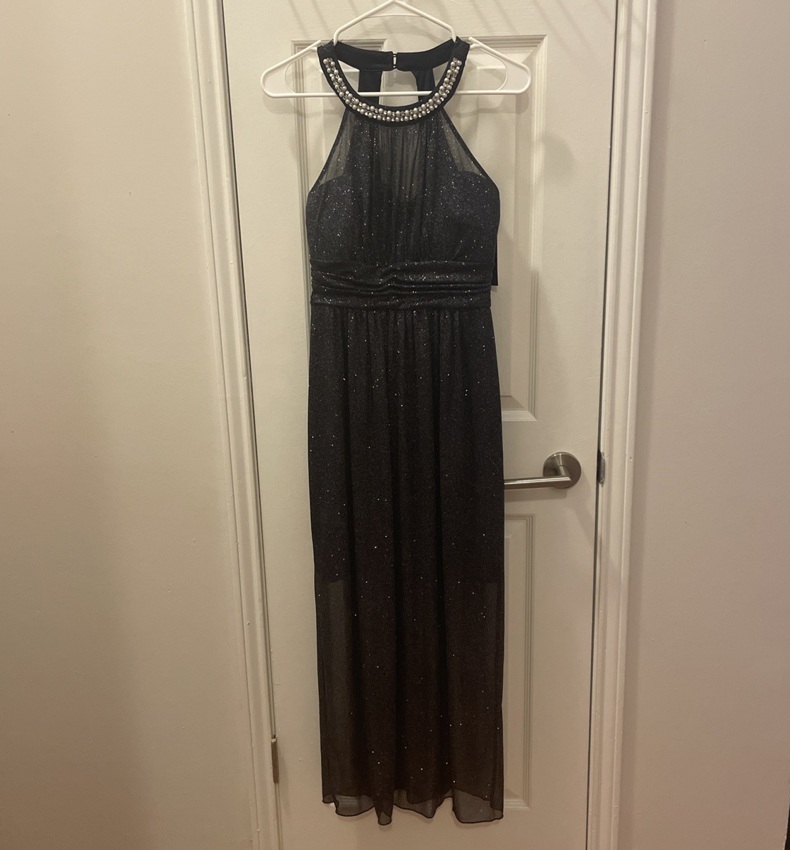 en focus studio blue dress NWT En Focus Studio Royal Blue Glitter Mesh Knot Front Cocktail Dress Size 8