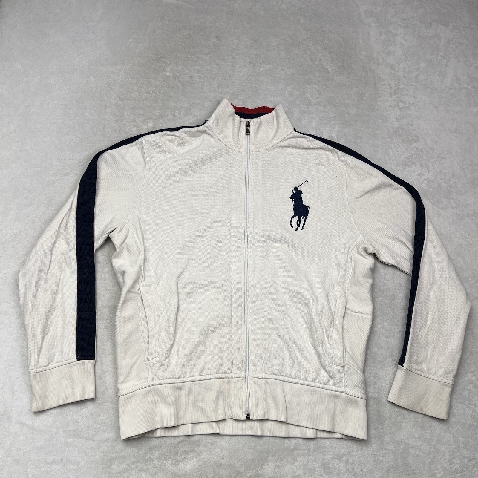 Polo Ralph Lauren Track Jacket bianca full zip grande logo pony taglia L