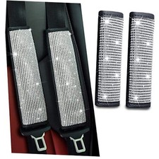 JDDRY 2-Pack Bling Seat Belt Covers,Bling Seat Belt Covers for Silver