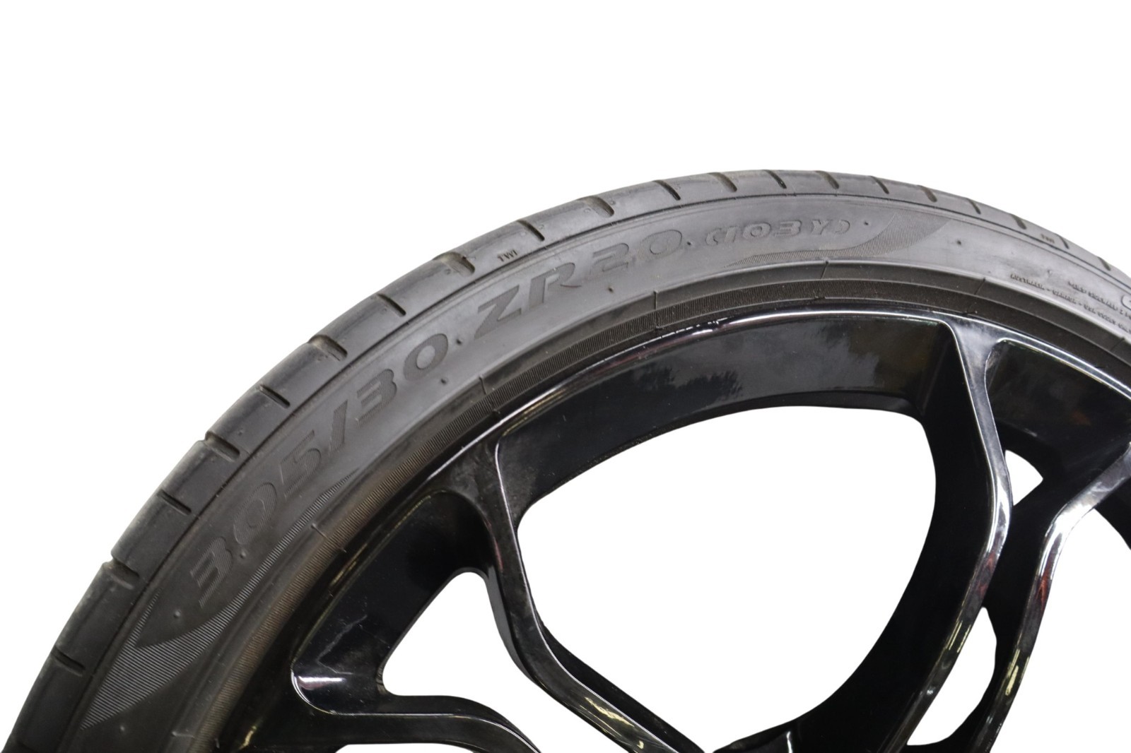 12-16 McLaren MP4-12C Rear Lightweight Wheel Rim 20 Inch W/ Tire *Damaged* Oem