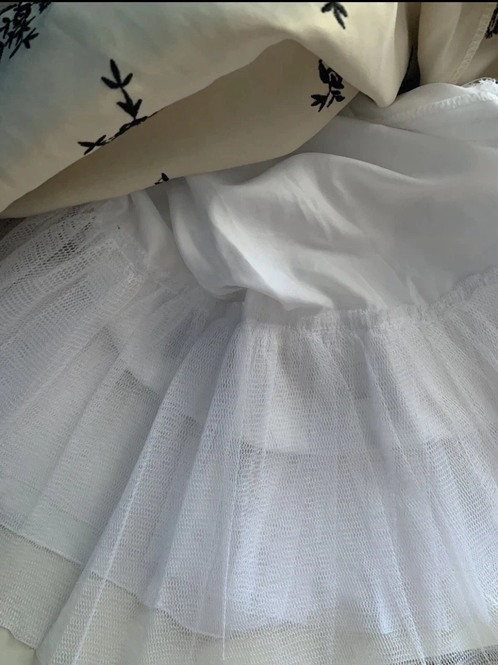 Золушка кремовый и черный бархат девочек платье вышитый цветочный дизайн размер 12  - Изображение 3 из 4