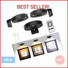 3Pack LED Picture Lights for Wall Rechargeable Battery Picture Frame Light with