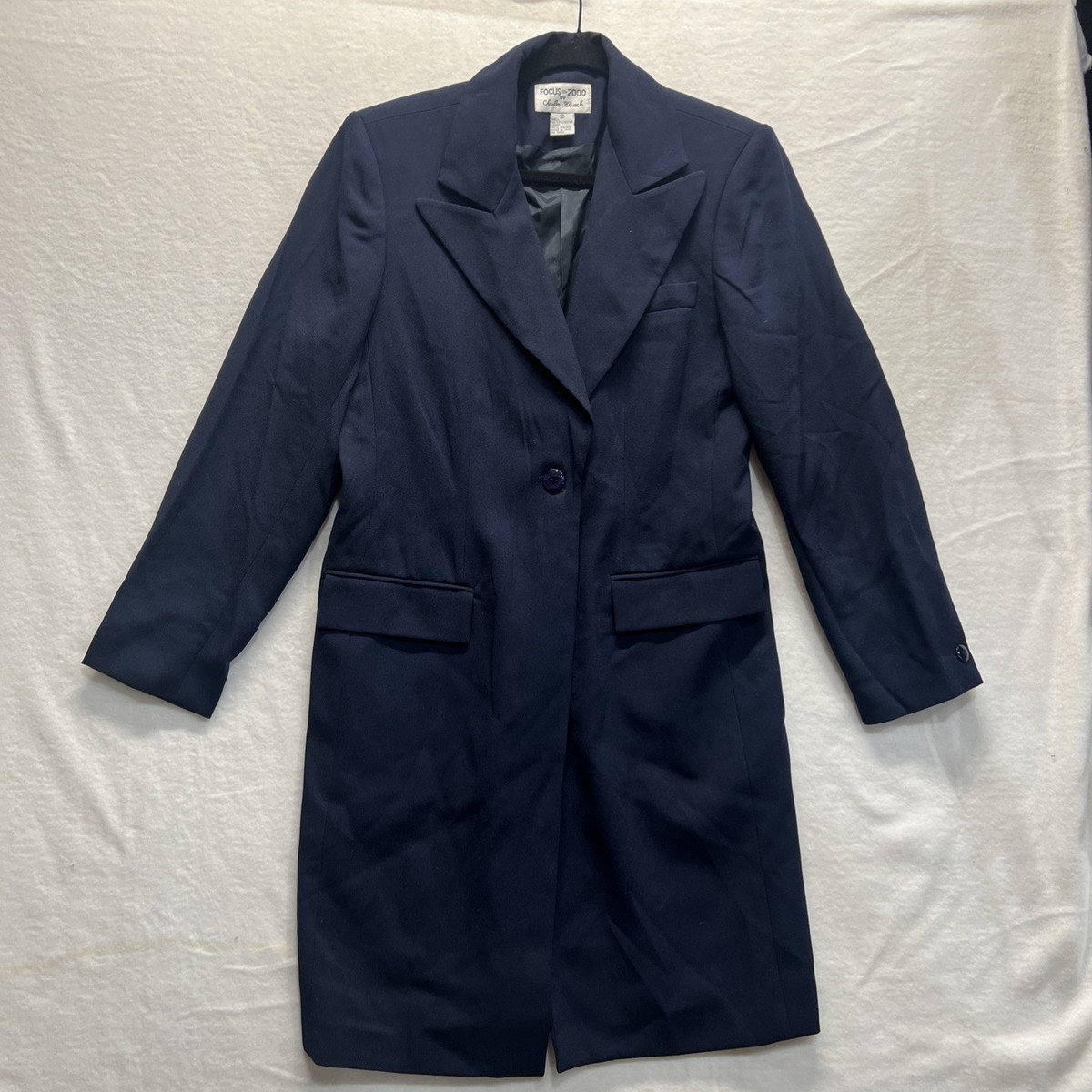 Focus 2000/Charles Glueck Womens Blue Dress Jacket/Long Blazer