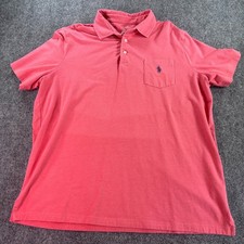 Polo Ralph Lauren Polo Mens XL Pink Performance Classic Fit Pocket Short Sleeve