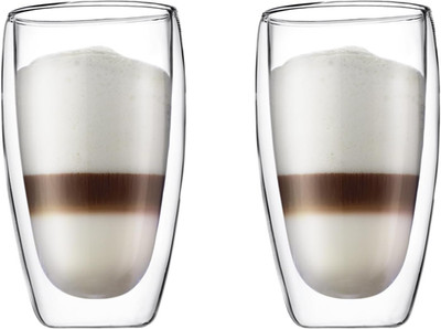 15Oz Pavina Double Wall High-Heat Borosilicate Glass, Set of 2, Clear