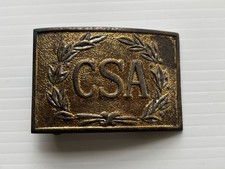VINTAGE CIVIL WAR CONFEDERATE STAMPED CSA BELT BUCKLE EARLY REPRODUCTION