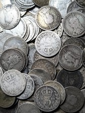 10 Threepence Victoria .925 Sterling Silver Pre 1920 British Silver Coins