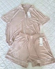 New 2pc Cozy Earth Bamboo Pajama Set Shorts Short Sleeve Blush Pink Size XXL