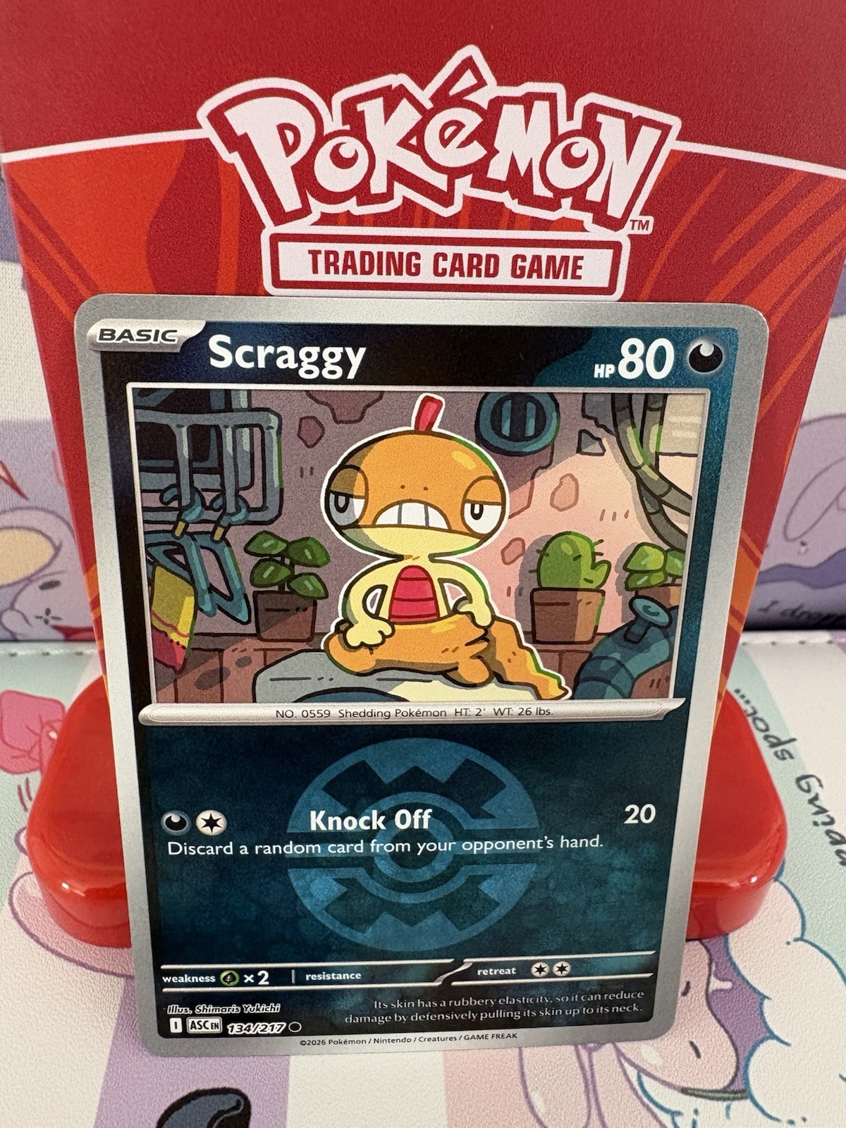 Pokémon Scraggy 134/217 Ascended Heroes Quick Ball Reverse Holo NM