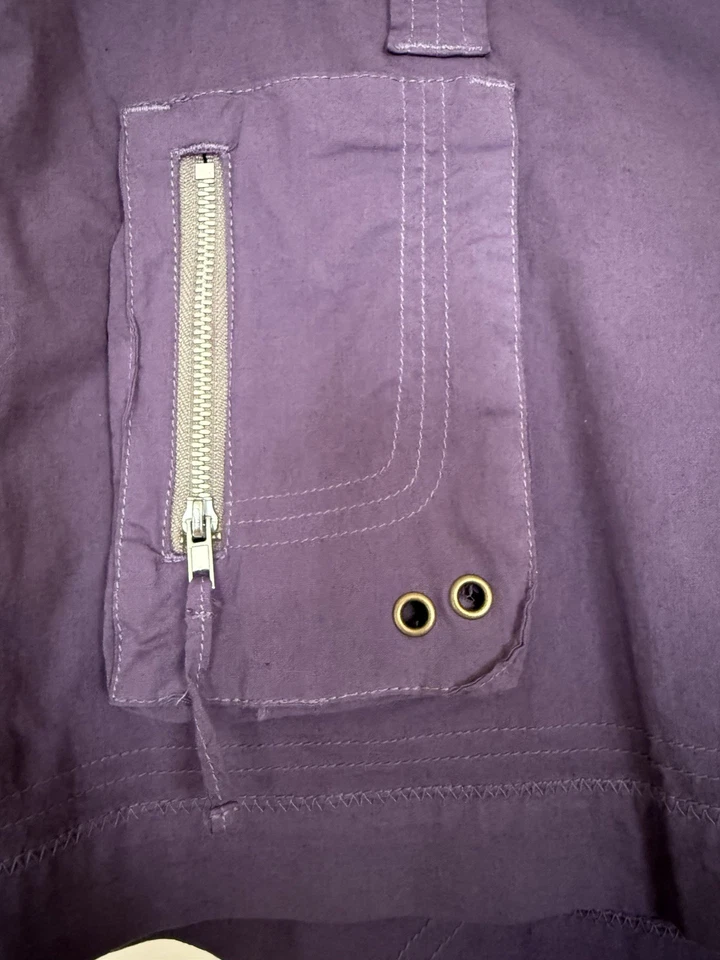 🦋Johnny Was Pete & Greta 紫色棉质工装短裤，腰围 34 英寸，臀围 40 英寸样品 — 第 3/4 张图片