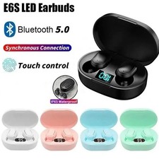 Wireless TWS E6S Bluetooth 5.0 Earbuds Digital Display Charging Case with Mic