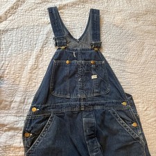 Vintage Lee Jelt Denim Overalls Size 36-38x29Made In USA Button Fly Sanforized