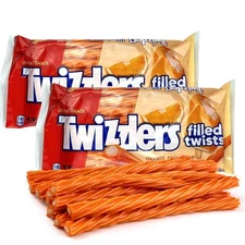 Twizzlers Orange Cream Pop Filled Twists 11 oz Lot of 2 Bags BBD April 2026