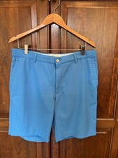 Peter Millar Shorts Mens 35 Blue 9" Golf Salem Performance Chino Stretch Pockets