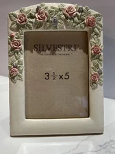Vintage Silvestri Floral Frame 5x7” Resin Stone NEW