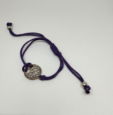 MINDFUL SOULS verstellbar lila Fadenarmband Lebensbaum Ethno Kunst /EBVR