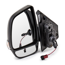 Image of For Vauxhall Combo 2012-2018 Twin Glass Cable Black Door Wing Mirror Left Side