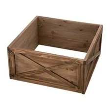 GlitzHome 10.98 in .H x 26 in. D Natural Wooden Brown Tree Collar