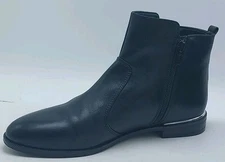 Marc Fisher Ankle Boots Womens 6.5 M Chelsea Black Leather Pull On Side Zip