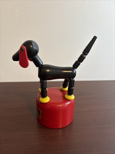 BRIO - Made In Sweden ~ 1960s Push-Up / Collapse Wooden Toy ~ Dachshund - Picture 3 of 8