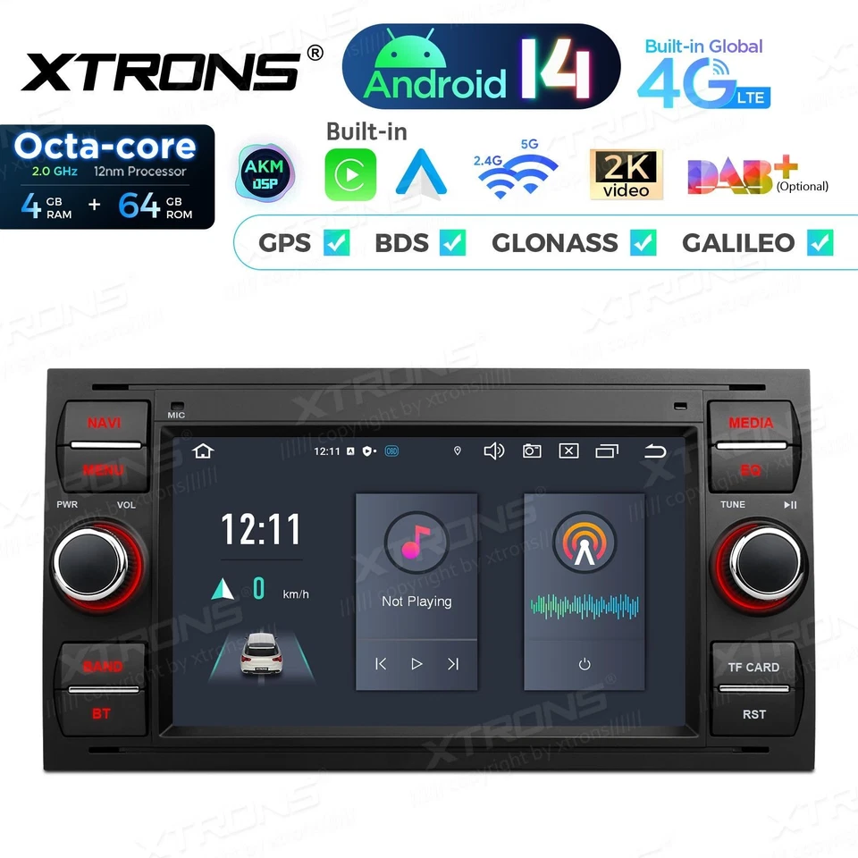 AUTORADIO ANDROID 4/64GB STEREO AUTO FORD FOCUS II C S MAX FUSION GALAXY NAVI - Immagine 3 di 4