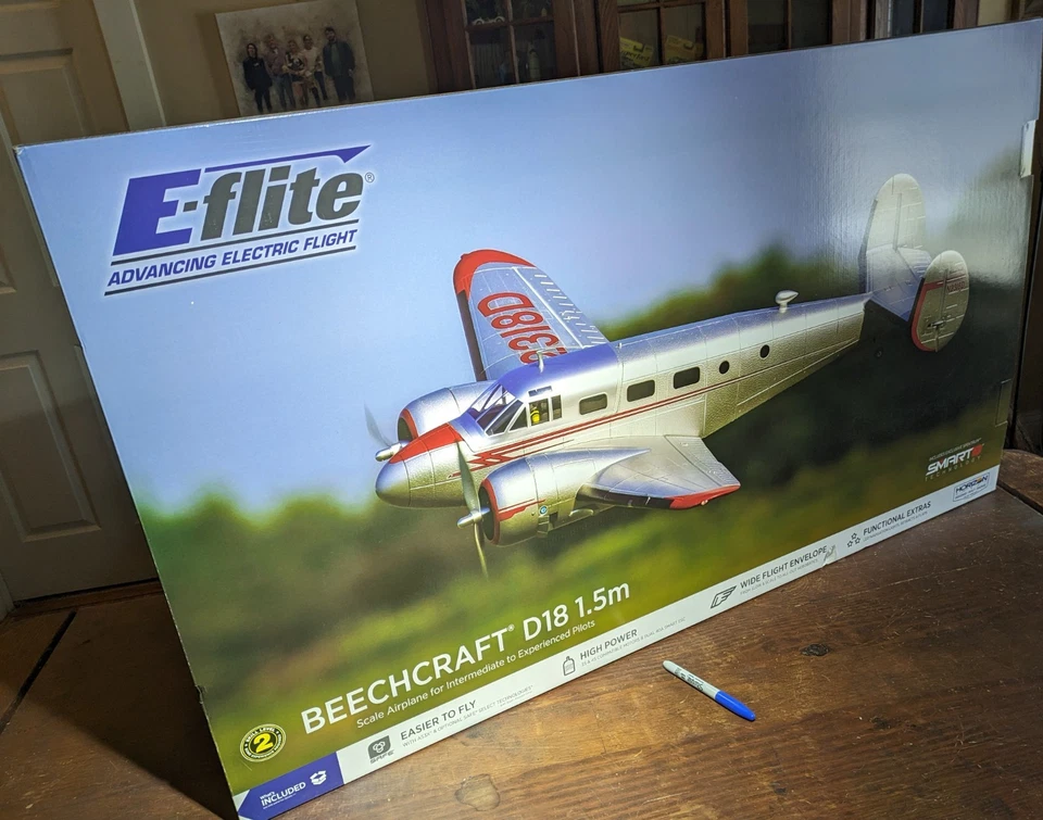 R/C Beechcraft D18 1.5m BNF Basic Electric Airplane (1499mm) E-flite - Image 2 of 4