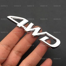 4WD Logo Silver Chrome Metal Car Tailgate Emblem Badge Decal Sticker Accessories