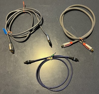 HDMI Cable Rocketfish (2) & Monster Fiber Optic Digital Audio Interconnect Cable