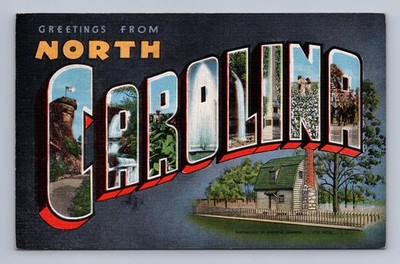 Vintage Greetings North Carolina Multiple Views Andrew Johnson 1948